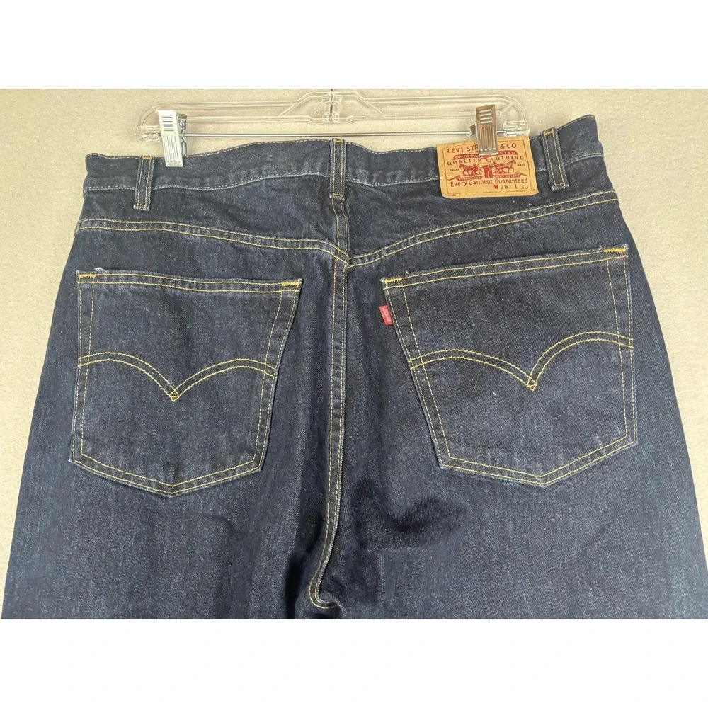 Levis Jeans Mens 38x30 Dark Wash Blue Regular Fit Straight Leg Denim Pants